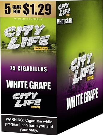 CITY LIFE CIG 5/1.29 WHITE GRAPE