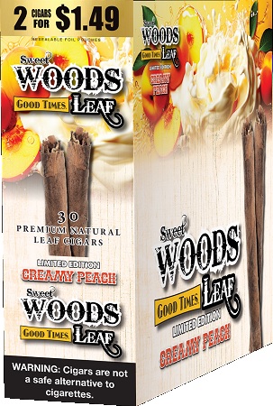 GOOD TIMES  SWEET WOODS CREAMY PEACH 2/1.49 NAT.LEAF**LIMITED EDITION AVAILABLE WHILE INVENTORY LASTS**