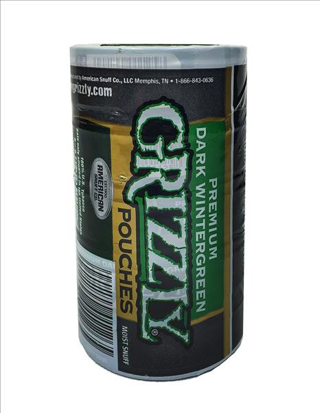 GRIZZLY DARK WINTERGREEN POUCHES (0.84OZ)(NO RETURNS AS OF 11/4/2022)