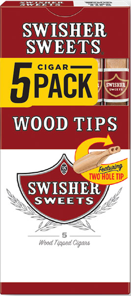 SWISHER SWEETS CIG 5PK WOOD TIP