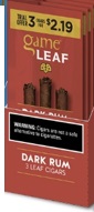 GAME LEAF CIG 3/2.19 DARK RUM**AVAILABLE (REPLACES 2/$1.49)**