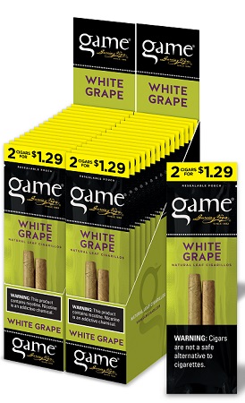 GAME CIGARILLOS $1.29 WHITE GRAPE 2PK