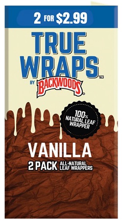 BACKWOODS TRUE WRAPS 2PK $2.99 VANILLA**AVAILABLE 3/2/2026**