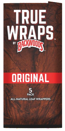 BACKWOODS TRUE WRAPS 5PK LEAF WRAPPERS*BUY 4 SAVE $3.75 PER BOX - RETIAL ONLY*