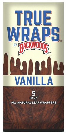 BACKWOODS TRUE WRAPS 5PK VANILLA LEAF WRAPPERS*BUY 4 SAVE $3.75 PER BOX - RETIAL ONLY*