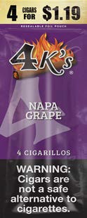 4 KINGS CIGARILLOS 4/$1.19 NAPA GRAPE