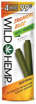 WILD HEMP 4/.99 WRAPS TROPICAL BUZZ(NO TOBACCO/NO NICOTINE)