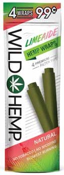 WILD HEMP 4/.99 WRAPS LIMEAIDE(NO TOBACCO/NO NICOTINE)