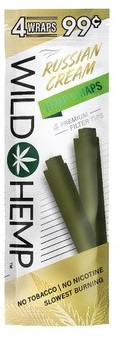 WILD HEMP 4/.99 WRAPS RUSSIAN CREAM(NO TOBACCO/NO NICOTINE)