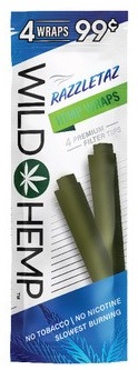 WILD HEMP 4/.99 WRAPS RAZZLETAZ(NO TOBACCO/NO NICOTINE)