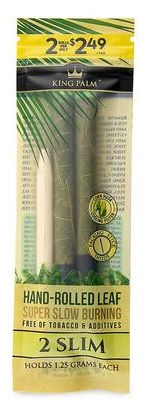 KING PALM SLIM ROLLS 2/2.49(FREE OF TOBACCO & ADDITIVES)