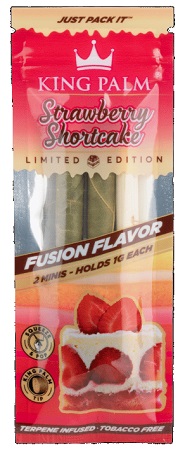 KING PALM MINI ROLLS STRAWBERRY SHORTCAKE(FREE OF TOBACCO & ADDITIVES)