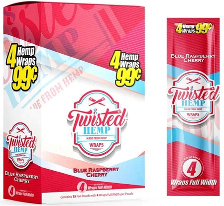 TWISTED HEMP WRAPS 4/.99 BLUE RASPBERRY CHERRY
