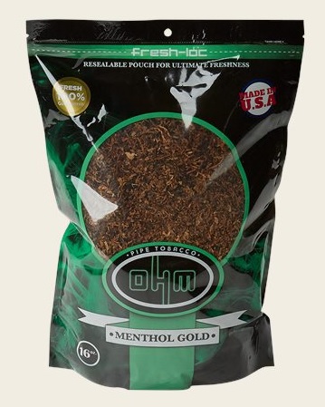 OHM PIPE TOBACCO 16OZ MENTHOL GOLD (LIGHT GREEN)