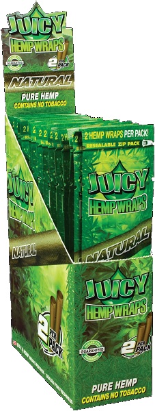 JUICY HEMP WRAPS 2PK NATURAL**CONTAINS NO TOBACCO OR NICOTINE**