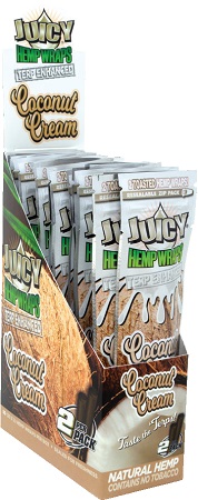 JUICY HEMP WRAPS TERP 2PK COCONUT CREAM**CONTAINS NO TOBACCO OR NICOTINE**