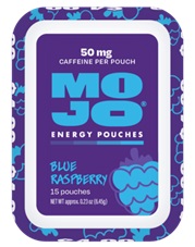 MOJO ENERGY POUCH $4.99 BLUE RASP.(CONTAINS NO TOBACCO OR NICOTINE)
