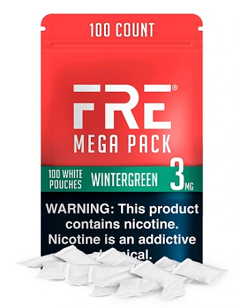 FRE NICOTINE POUCHES MEGA 3MG WINTERGREEN (100CT)*$15.00 OFF PER BOX*