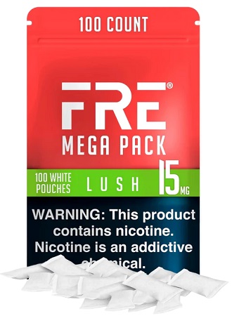 FRE NICOTINE POUCHES MEGA 15MG LUSH (100CT)*$15.00 OFF PER BOX*