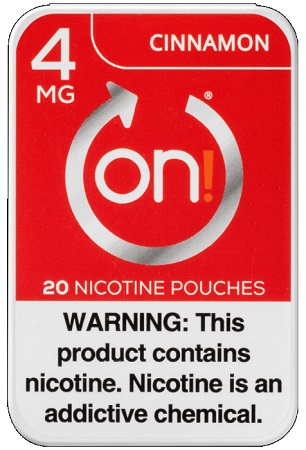 ON! NICOTINE POUCHES 4MG CINNAMON (CONTAINS NO TOBACCO)