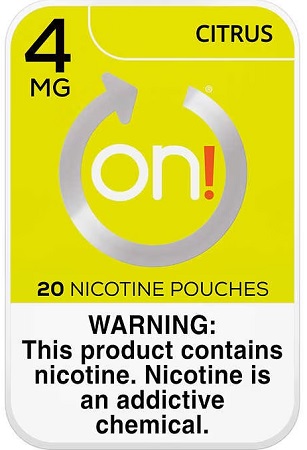 ON! NICOTINE POUCHES 4MG CITRUS (CONTAINS NO TOBACCO)