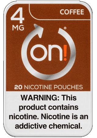 ON! NICOTINE POUCHES 4MG COFFEE (CONTAINS NO TOBACCO)