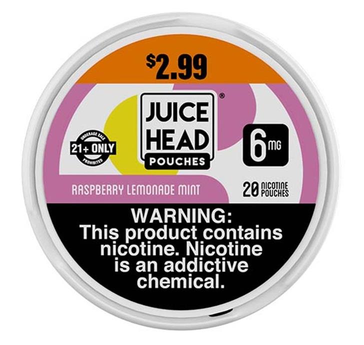 JUICE HEAD $2.99 NIC POUCH - 6MG RASPBERRY LEMONADE MINT
