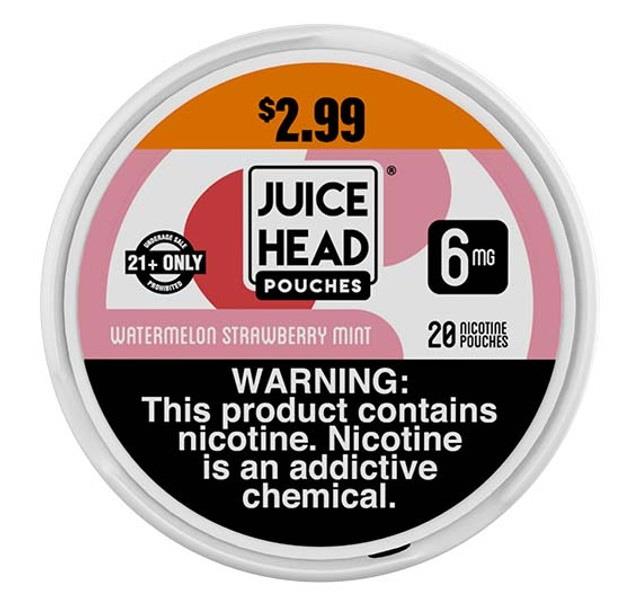 JUICE HEAD $2.99 NIC POUCH - 6MG WATERMELON STRAWBERRY MINT