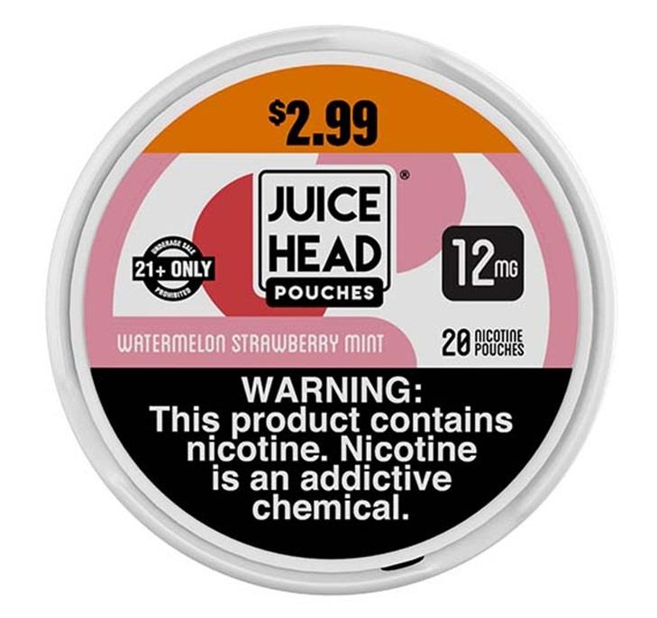 JUICE HEAD $2.99 NIC POUCH - 12MG WATERMELON STRAWBERRY MINT