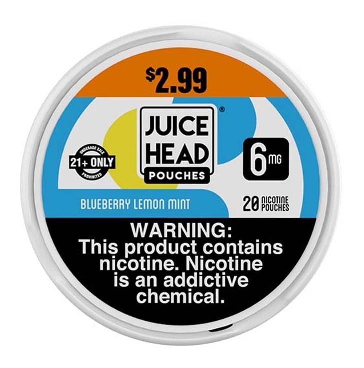 JUICE HEAD $2.99 NIC POUCH - 6MG BLUEBERRY LEMON MINT