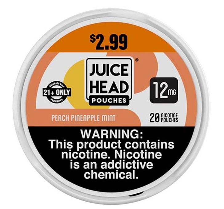 JUICE HEAD $2.99 NIC POUCH - 12MG PEACH PINEAPPLE MINT