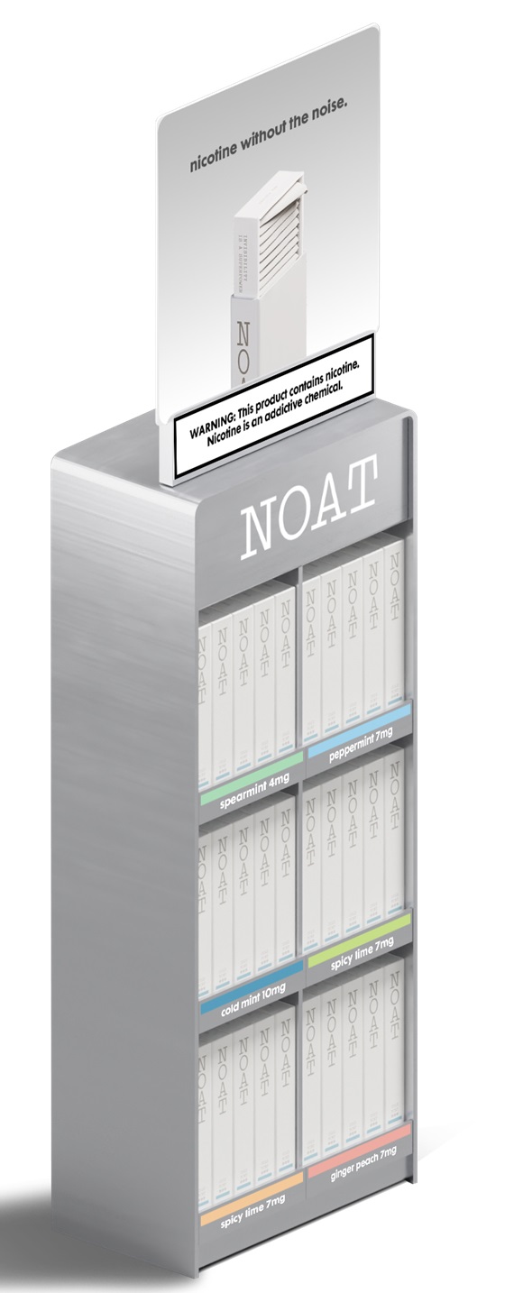 NOAT NICOTINE POUCH COUNTERTOP DISPLAY** 6 SKU/FLAVOR SLOTS ** -- COMING JULY 2025