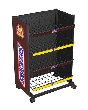 RACK - SNICKERS 4 TIER DISPLAY**RETAIL ONLY  -  FREE RACK WITH PURCHASE OF 18 BOXES OF MARS CHOCOLATE (M&M, SNICKERS, MILKY WAY, TWIX, ETC..)**