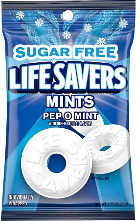 LIFESAVERS SUGAR FREE PEP-O-MINT 2.75OZ PEG BAG