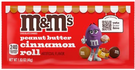 M&M PEANUT BUTTER CINNAMON ROLL (REG) 1.63OZ**LIMITED EDITION AVAILABLE WHILE INVENTORY LASTS**