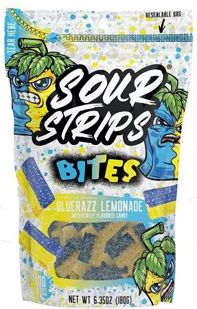 SOUR STRIPS BITES PEG BAG BLUE RAZZ LEMONADE 6.35oz