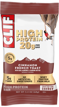 CLIF HIGH PROTEIN BAR CINNAMON FRENCH TOAST 2.4OZ**AVAILABLE - 12/2026**