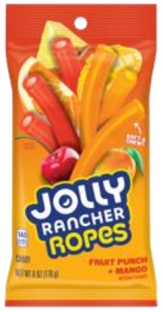 JOLLY RANCHER ROPES FRUIT PUNCH & MANGO 6OZ PEG BAG*AVAILABLE-12/11/2026*