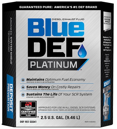 BLUE DEF *PLATINUM* DIESEL EXHAUST FLUID 2.5GAL -(DEF ISO#22241)**LIMITED EDITION AVAILABLE WHILE INVENTORY LASTS**