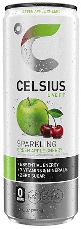 CELSIUS SPARKLING - GREEN APPLE CHERRY -12oz*$3.00 OFF PER CASE*