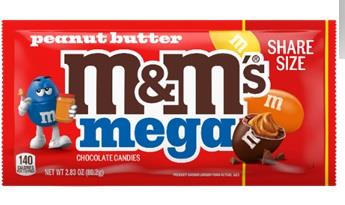 M&M MEGA PEANUT BUTTER (KING) 2.83OZ