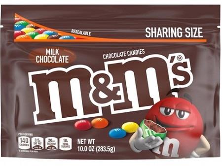 M&M'S PLAIN 10OZ POUCH**AVAILABLE BY SPECIAL ORDER AND EMAIL ONLY, ALLOW 14 DAYS LEADTIME**