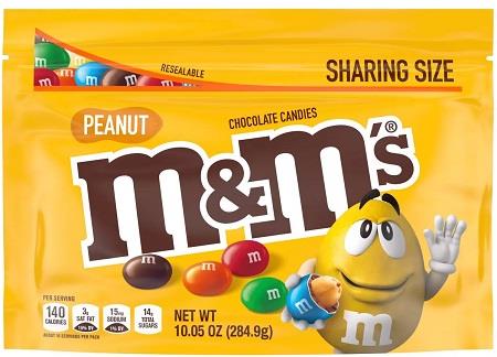 M&M'S PEANUT 10.05OZ POUCH**AVAILABLE BY SPECIAL ORDER AND EMAIL ONLY, ALLOW 14 DAYS LEADTIME**