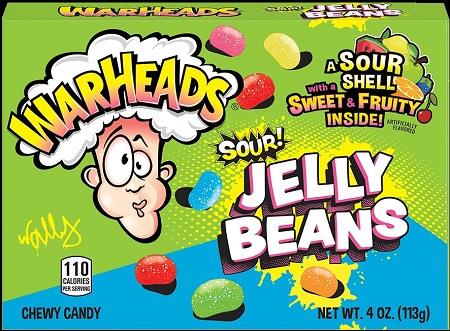 WARHEADS SOUR JELLY BEANS BOX 4OZ