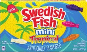 SWEDISH FISH MINI TROPICAL 3.5OZ BOX*$3.00 OFF PER CASE*
