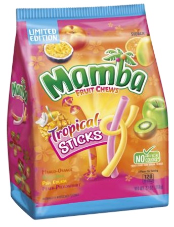 MAMBA FRUIT CHEWS TOPICAL STICKS BAG 27OZ*$1.00 OFF PER BAG***LIMITED EDITION AVAILABLE WHILE INVENTORY LASTS**