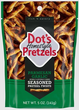DOT'S HOMESTYLE PRETZELS TWISTS PARMESAN GARLIC 5OZNOT AVAILABLE UNTIL 12/2026