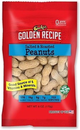 GURLEY'S  PEANUTS IN SHELL -  DISPLAY READY CASE 6OZSALTED & ROASTED