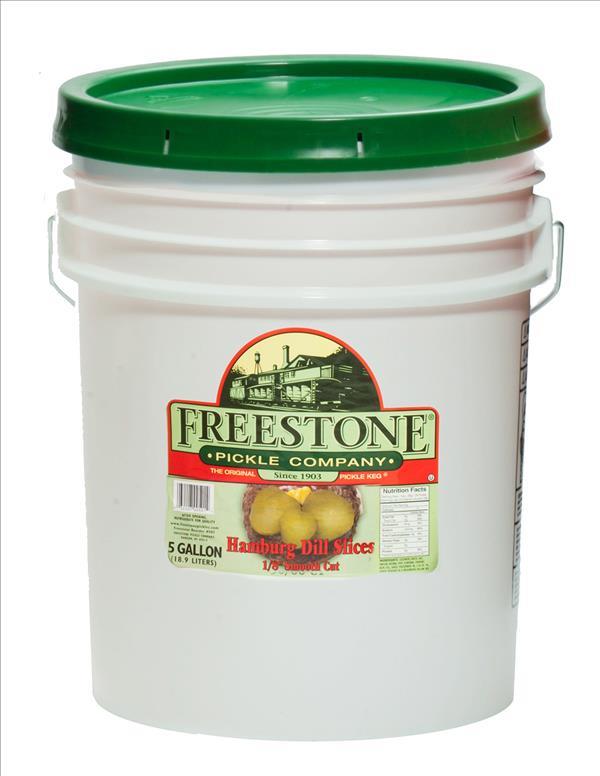 FREESTONE HAMBURGER DILL 5GAL (3700CT)**AVAILABLE BY SPECIAL ORDER AND EMAIL ONLY, ALLOW 21 DAYS LEADTIME**