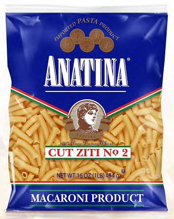 ANATINA PASTA CUT ZITI 16oz